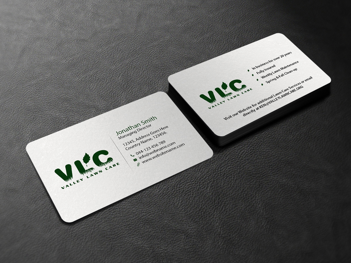 Business Card Design by Creations Box 2015 for Valley Lawn Care | Design #8515130