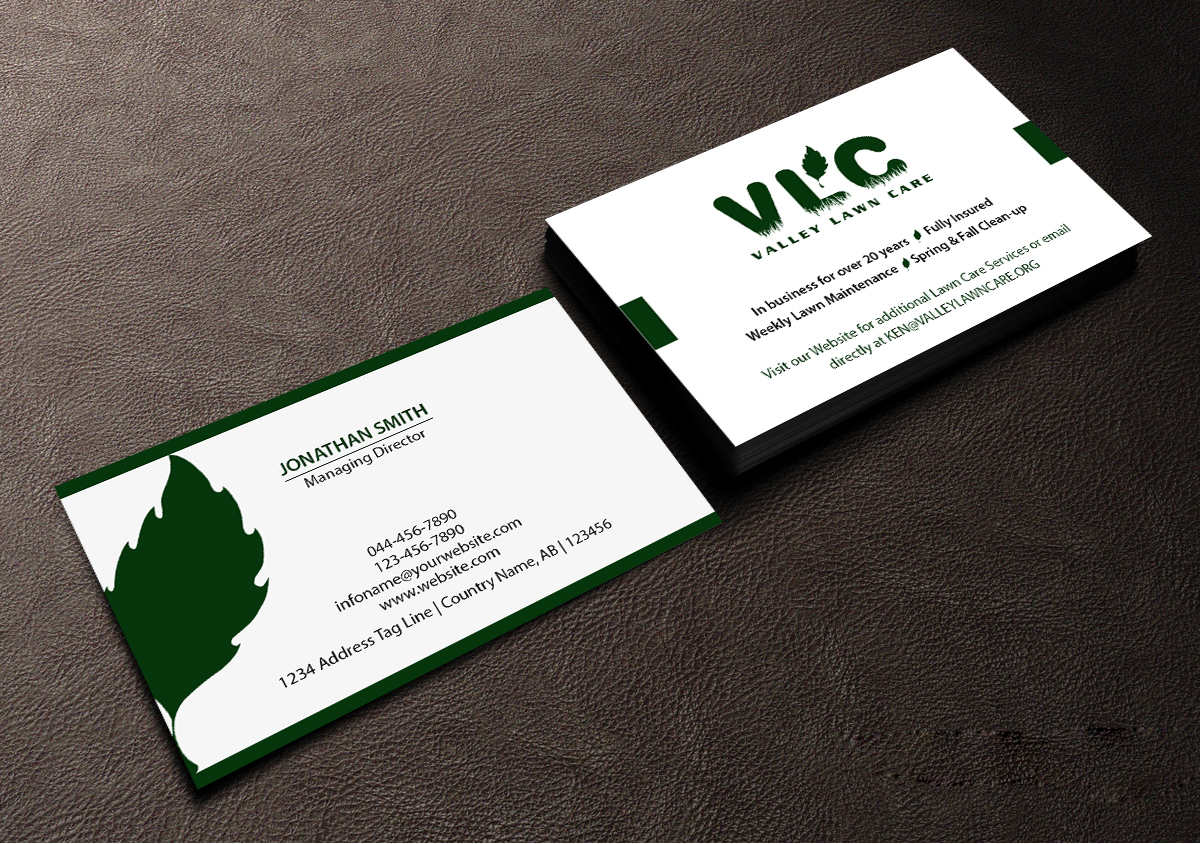 Business Card Design by Creations Box 2015 for Valley Lawn Care | Design #8515131