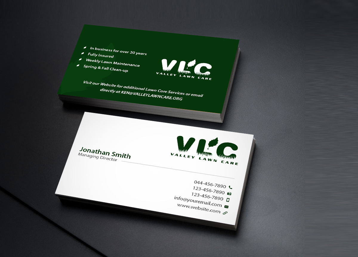 Business Card Design by Creations Box 2015 for Valley Lawn Care | Design #8515134