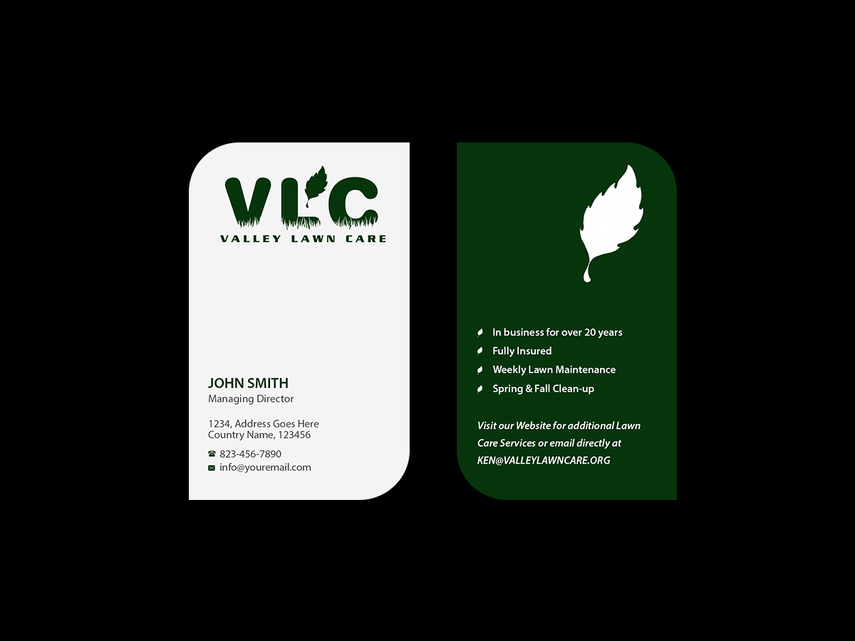 Business Card Design by Creations Box 2015 for Valley Lawn Care | Design #8515141