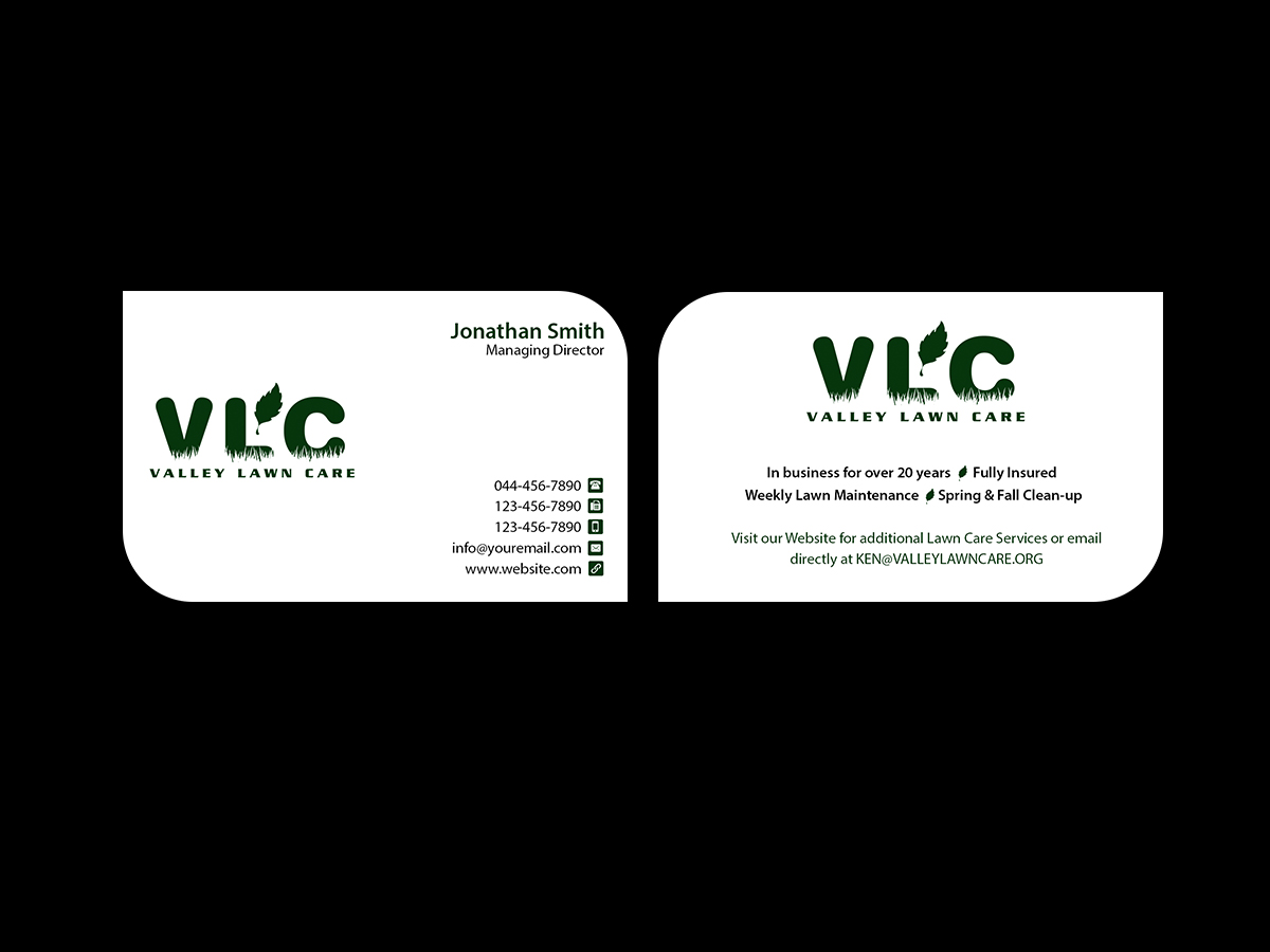 Business Card Design by Creations Box 2015 for Valley Lawn Care | Design #8515142