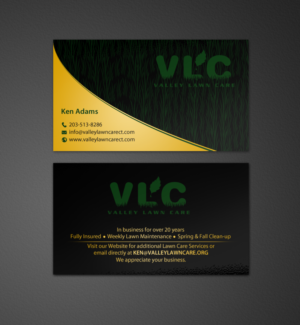Design de Carte de Visite par chandrayaan.creative pour Valley Lawn Care | Design #8521343