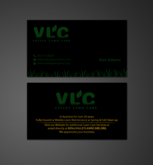 Business Card Design by chandrayaan.creative for Valley Lawn Care | Design: #8521347
