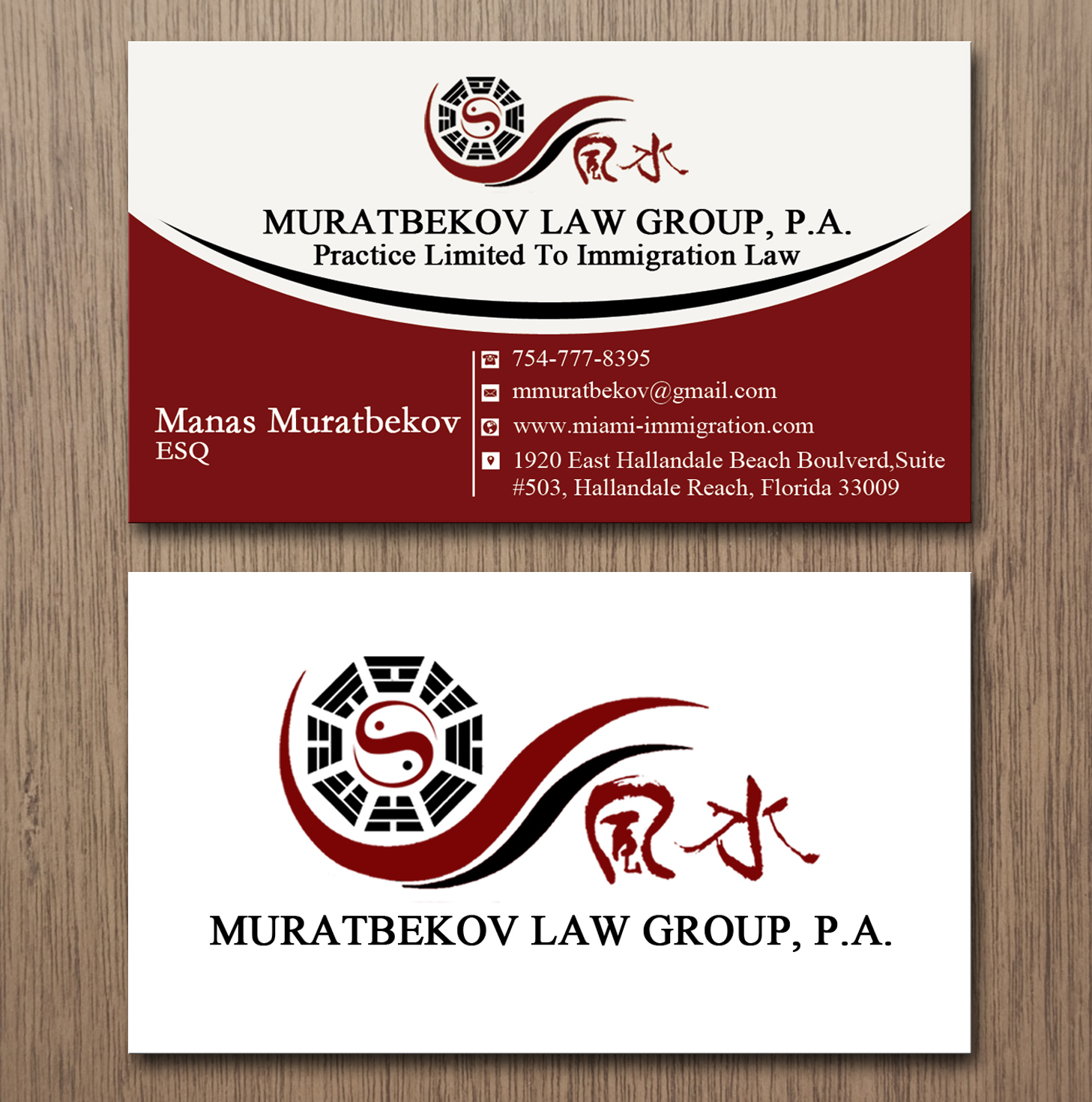 Business Card Design by Lanka Ama for MURATBEKOV LAW GROUP, P.A. | Design #8518401