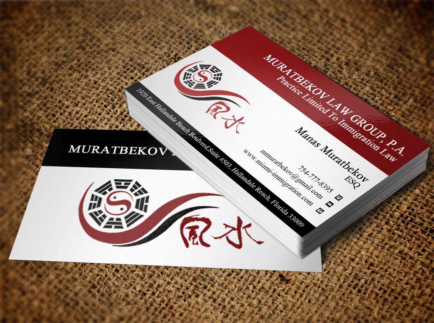 Business Card Design by Lanka Ama for MURATBEKOV LAW GROUP, P.A. | Design #8518404