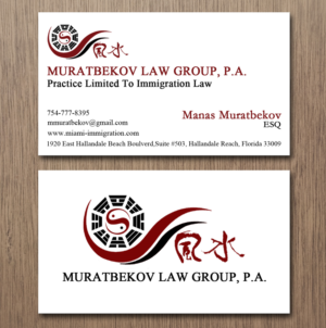 Business Card Design by Lanka Ama for MURATBEKOV LAW GROUP, P.A. | Design: #8518406