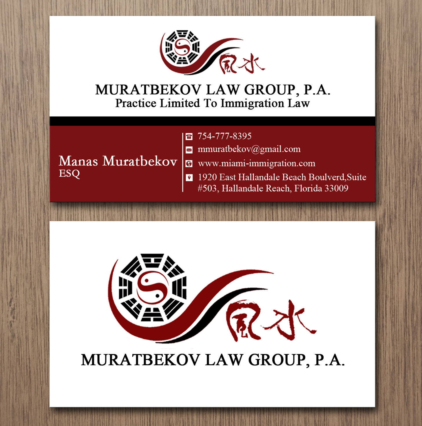 Business Card Design by Lanka Ama for MURATBEKOV LAW GROUP, P.A. | Design #8518418
