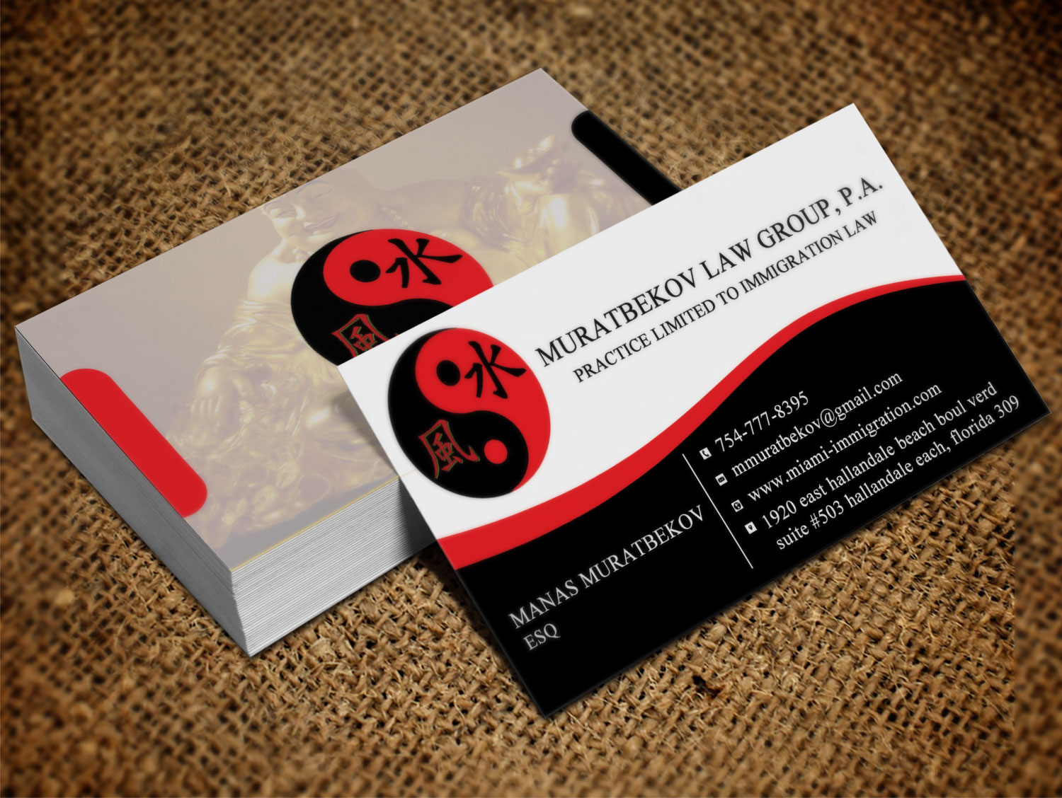 Business Card Design by Lanka Ama for MURATBEKOV LAW GROUP, P.A. | Design #8518427