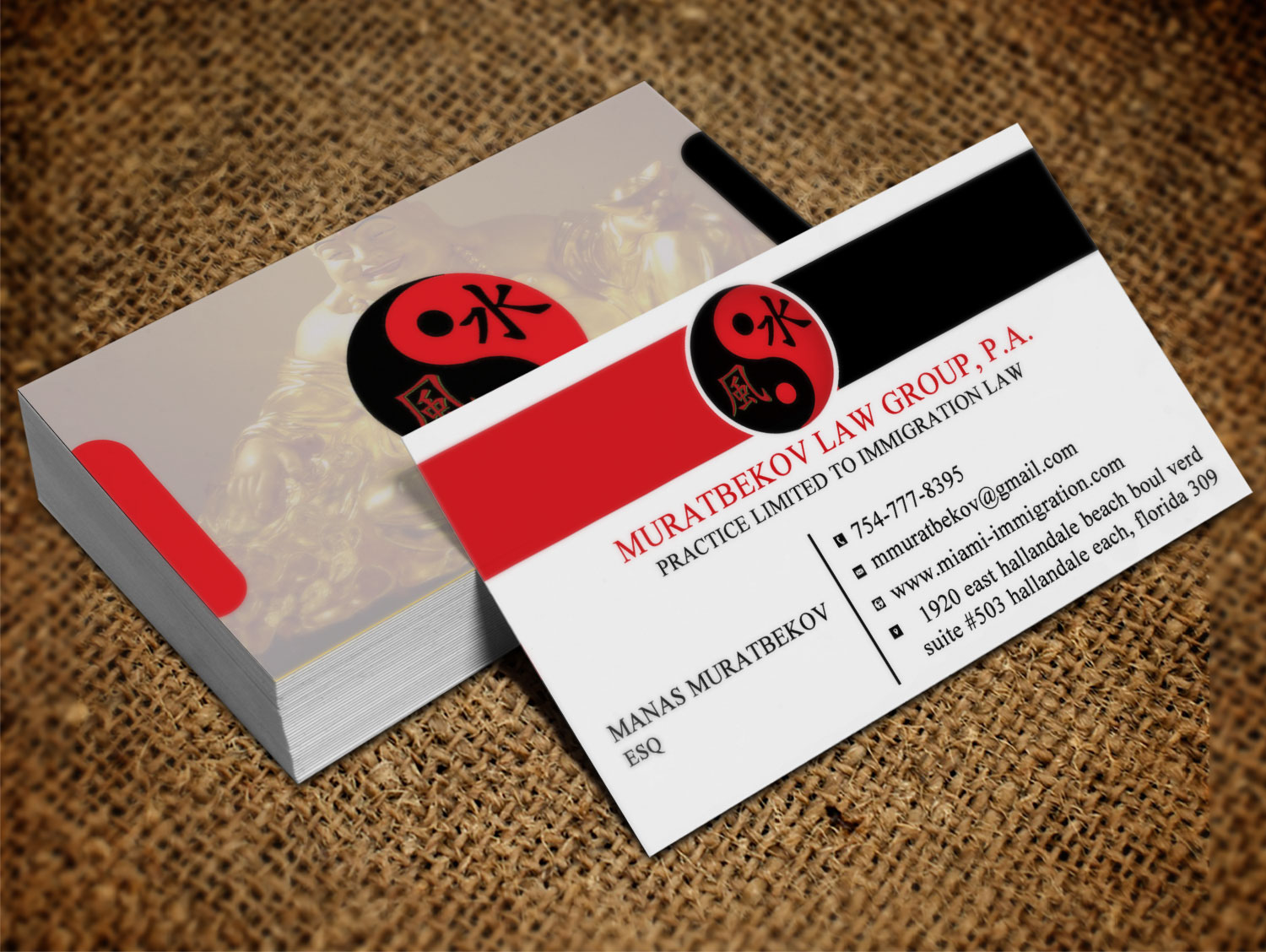 Business Card Design by Lanka Ama for MURATBEKOV LAW GROUP, P.A. | Design #8518430