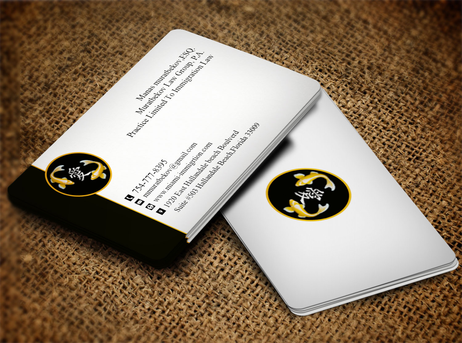 Business Card Design by Lanka Ama for MURATBEKOV LAW GROUP, P.A. | Design #8518444