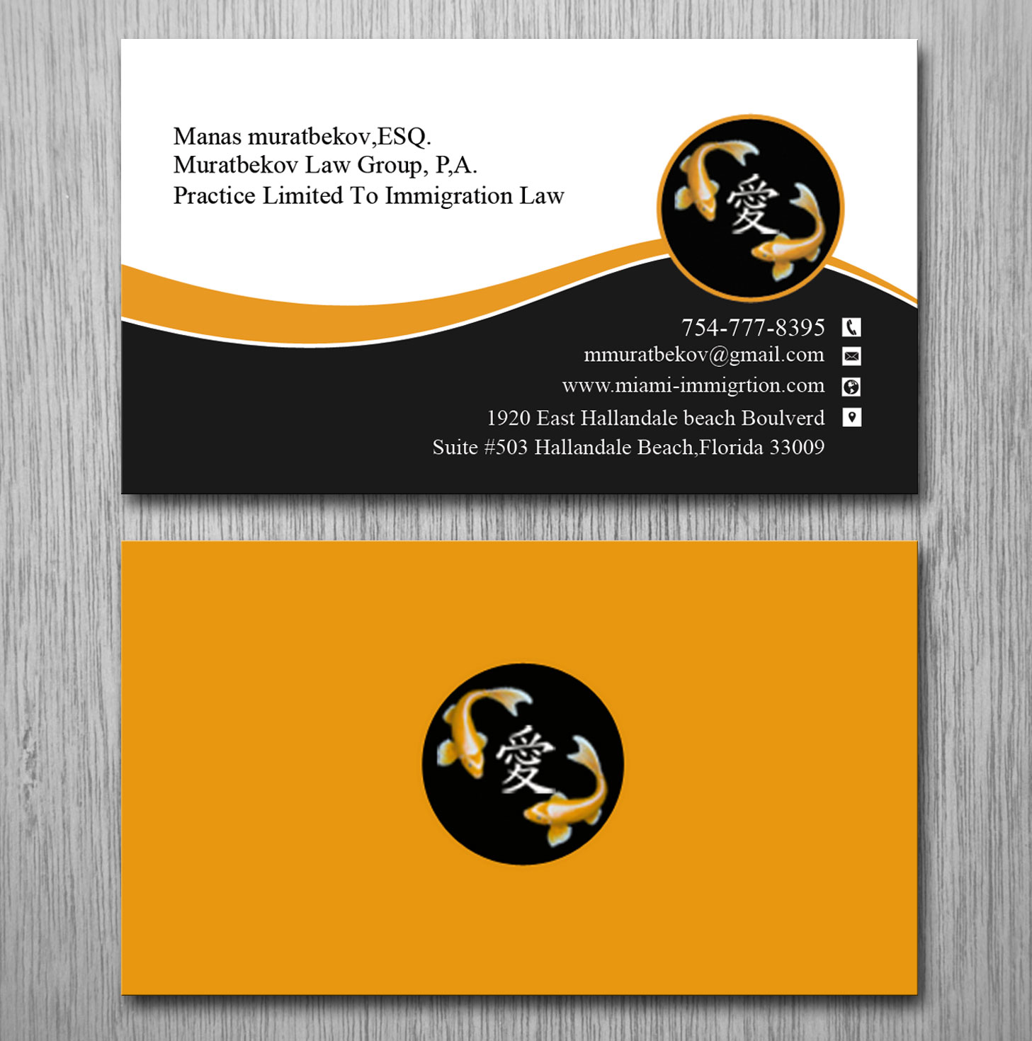 Business Card Design by Lanka Ama for MURATBEKOV LAW GROUP, P.A. | Design #8518448