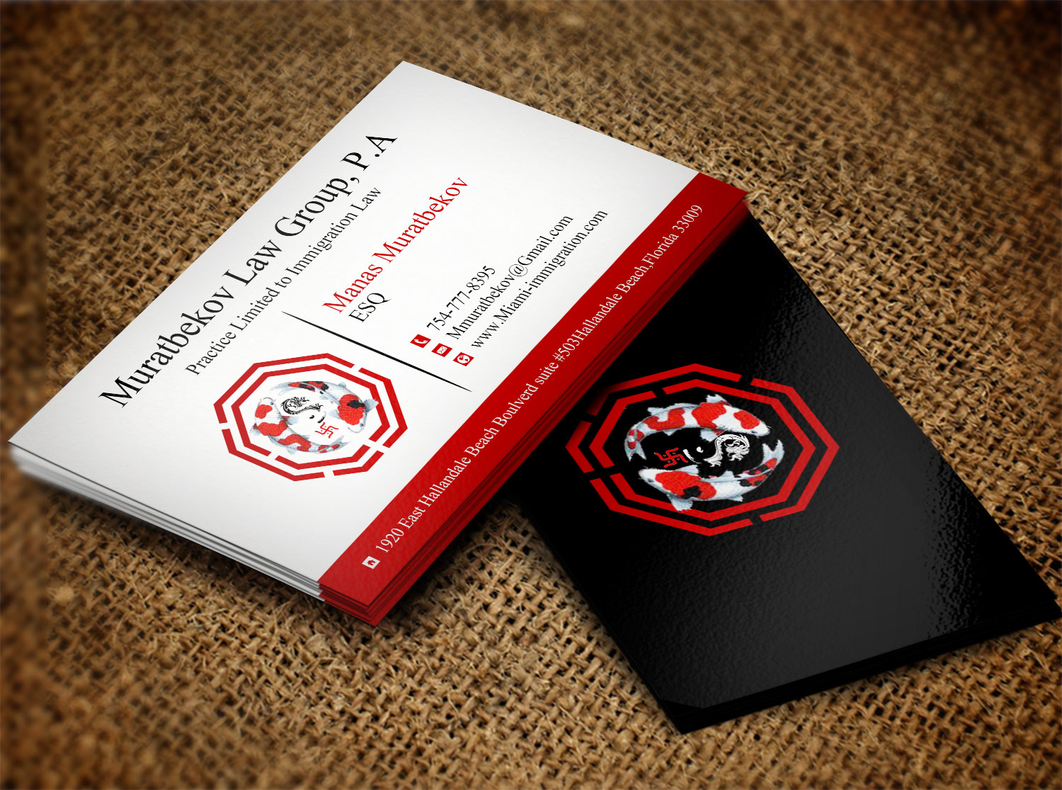 Business Card Design by Lanka Ama for MURATBEKOV LAW GROUP, P.A. | Design #8519229