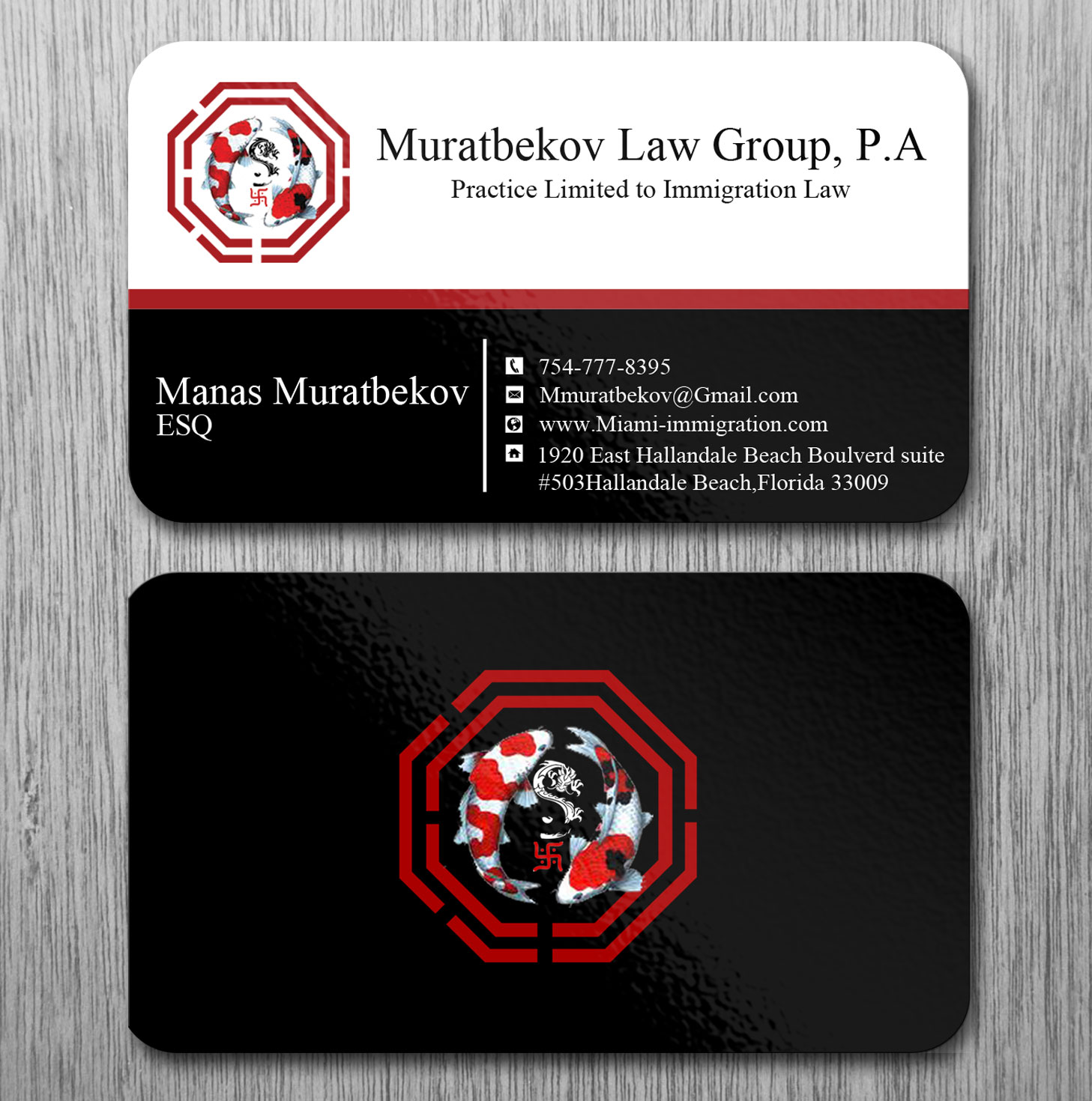 Business Card Design by Lanka Ama for MURATBEKOV LAW GROUP, P.A. | Design #8519230