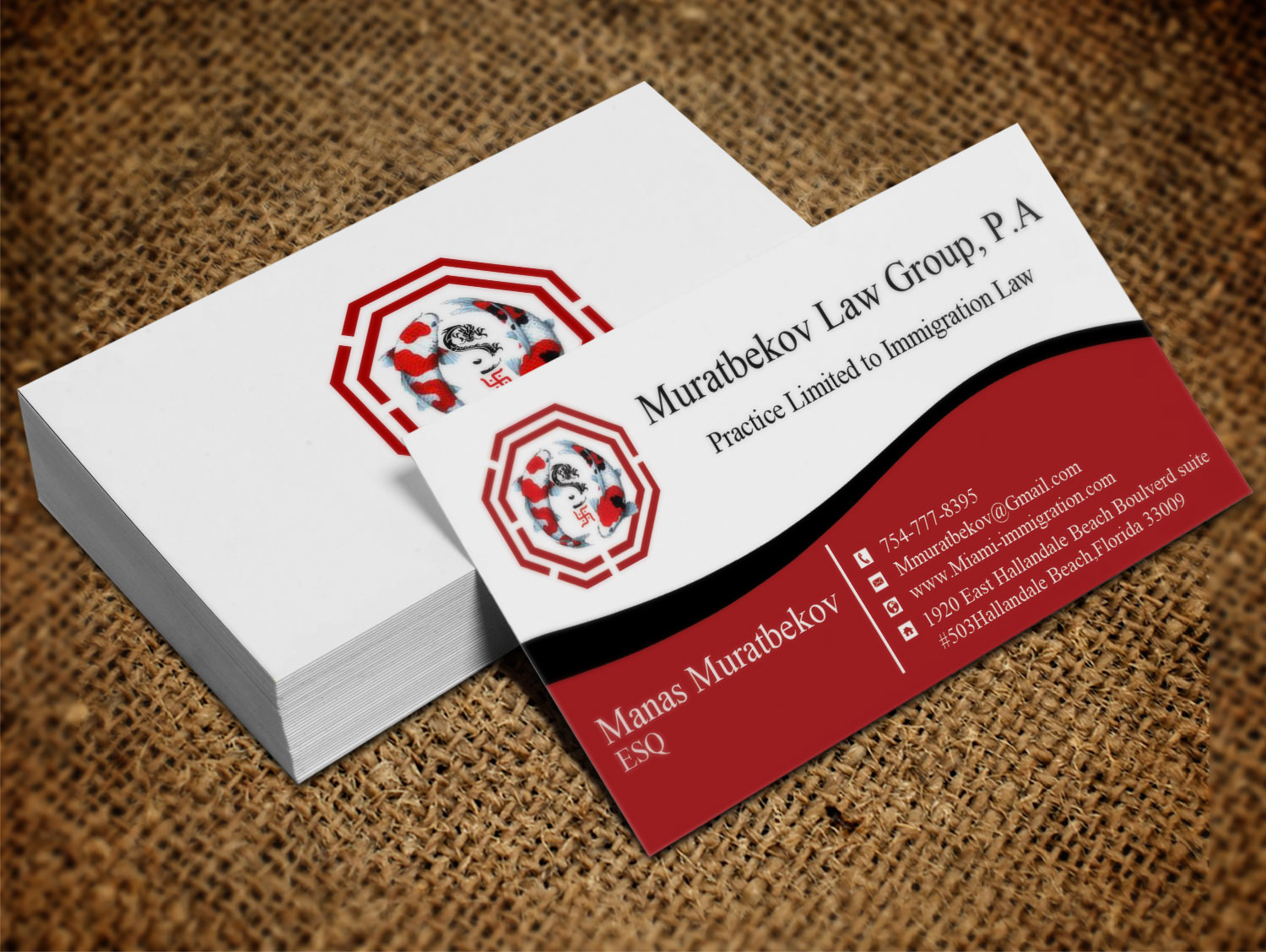 Business Card Design by Lanka Ama for MURATBEKOV LAW GROUP, P.A. | Design #8519234