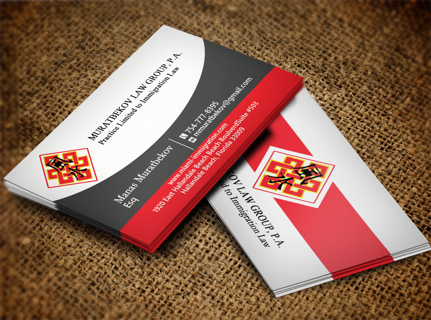 Business Card Design by Lanka Ama for MURATBEKOV LAW GROUP, P.A. | Design #8519241