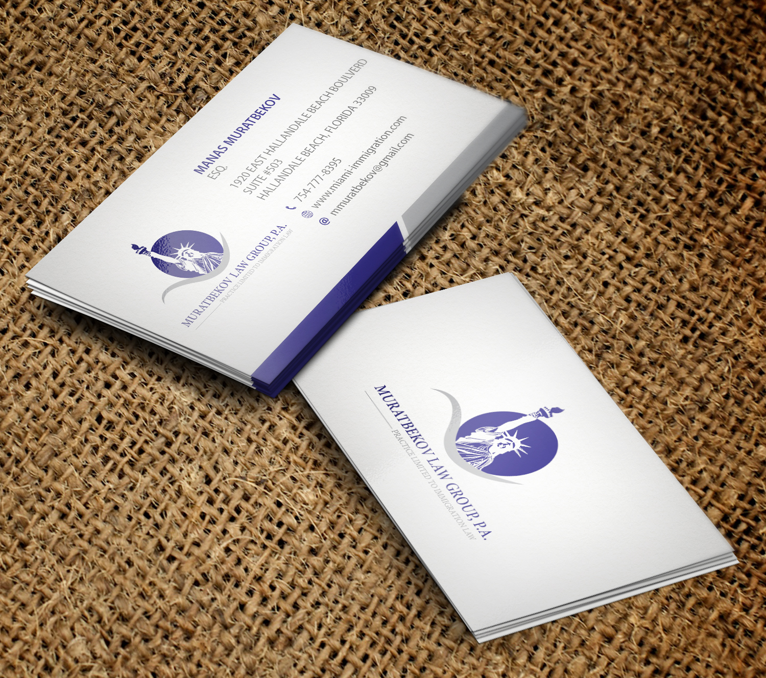 Business Card Design by PD Studios for MURATBEKOV LAW GROUP, P.A. | Design #9208219