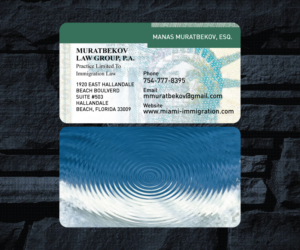 Business Card Design by GMWIRE for MURATBEKOV LAW GROUP, P.A. | Design: #9441434
