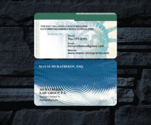 Business Card Design by GMWIRE for MURATBEKOV LAW GROUP, P.A. | Design: #9441435