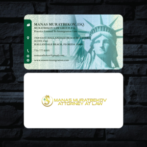 Business Card Design by GMWIRE for MURATBEKOV LAW GROUP, P.A. | Design: #9481768