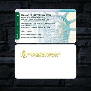 Business Card Design by GMWIRE for MURATBEKOV LAW GROUP, P.A. | Design: #9481769