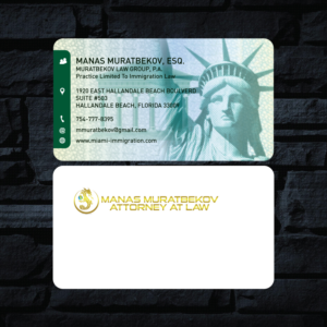 Business Card Design by GMWIRE for MURATBEKOV LAW GROUP, P.A. | Design: #9481771