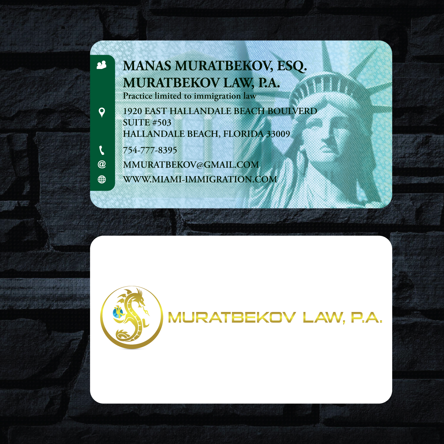 Diseño de Tarjeta de Presentación por GMWIRE para MURATBEKOV LAW GROUP, P.A. | Diseño: #9929622