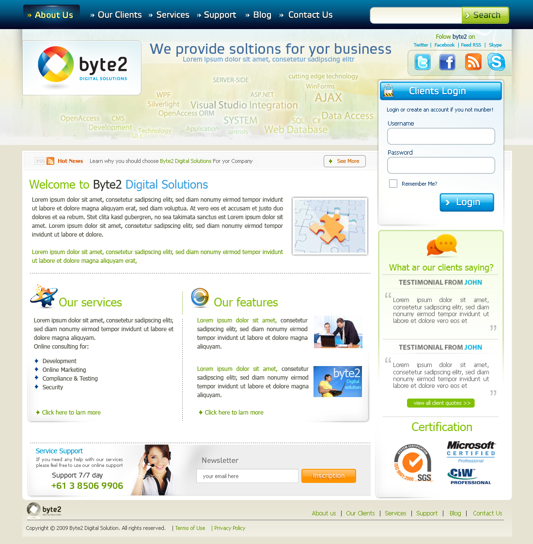 Web Design by mouallem zoheir for Byte 2 Digital Solutions | Design #14530
