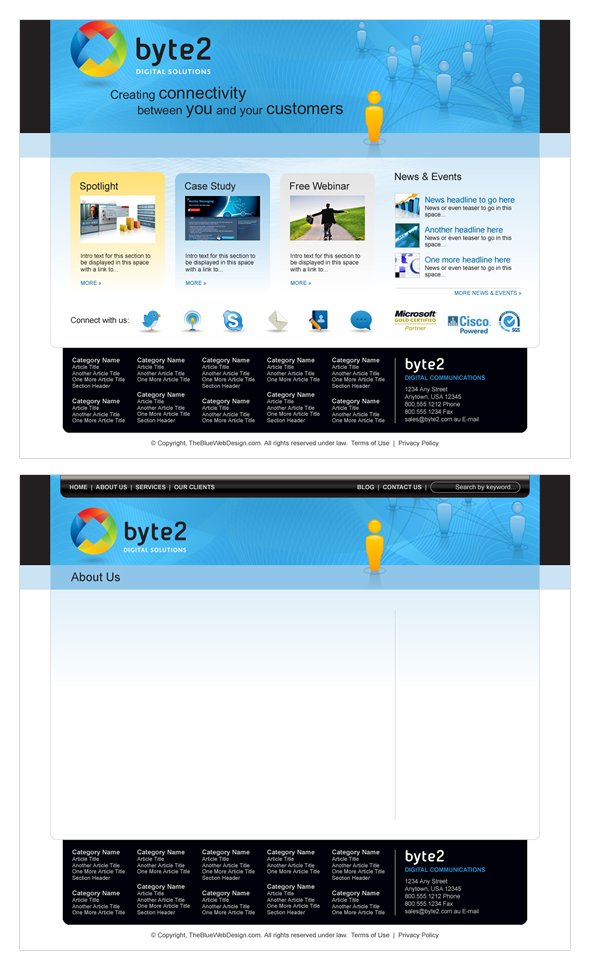 Web Design par TheBlueWebDesign.com pour Byte 2 Digital Solutions | Design #14614