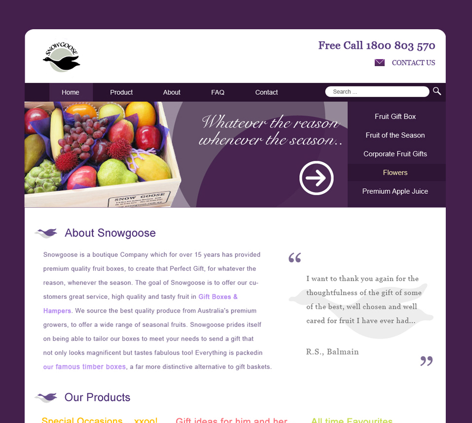 Web Design by riki for Fruit at Work Pty Ltd | Design #14890