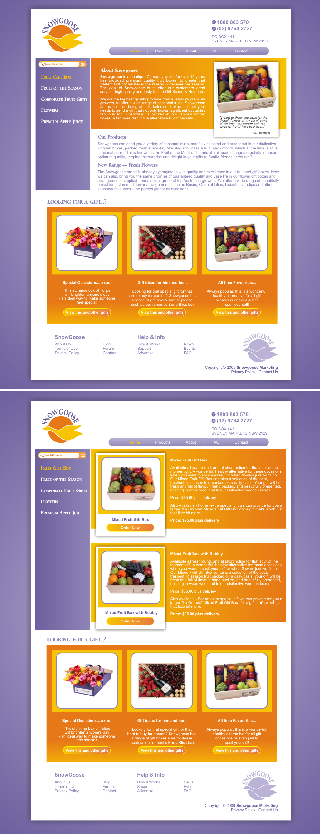 Web Design by SiddKidd for Fruit at Work Pty Ltd | Design #15847
