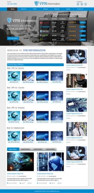 VPN Tech Comparison site. Clean and professional looking. | Design Wordpress par Sbss