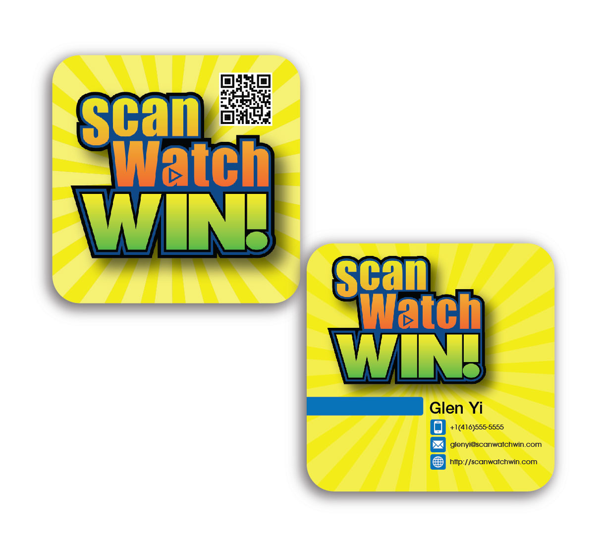 Business Card Design by dcruzcreative advertising for Scan Watch Win! Ltd. | Design #2032172
