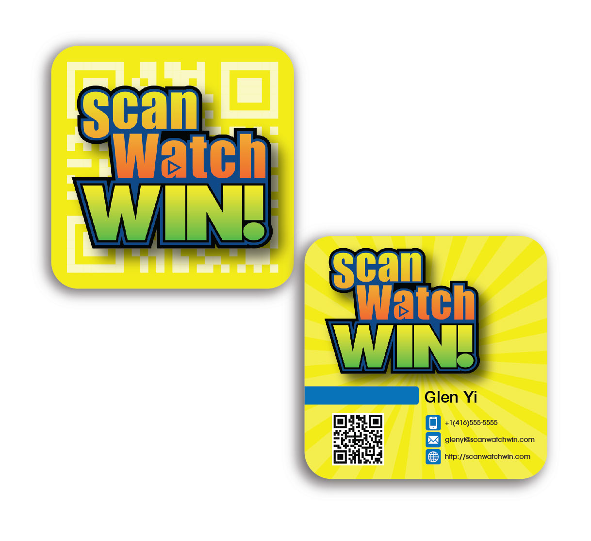Business Card Design by dcruzcreative advertising for Scan Watch Win! Ltd. | Design #2032176