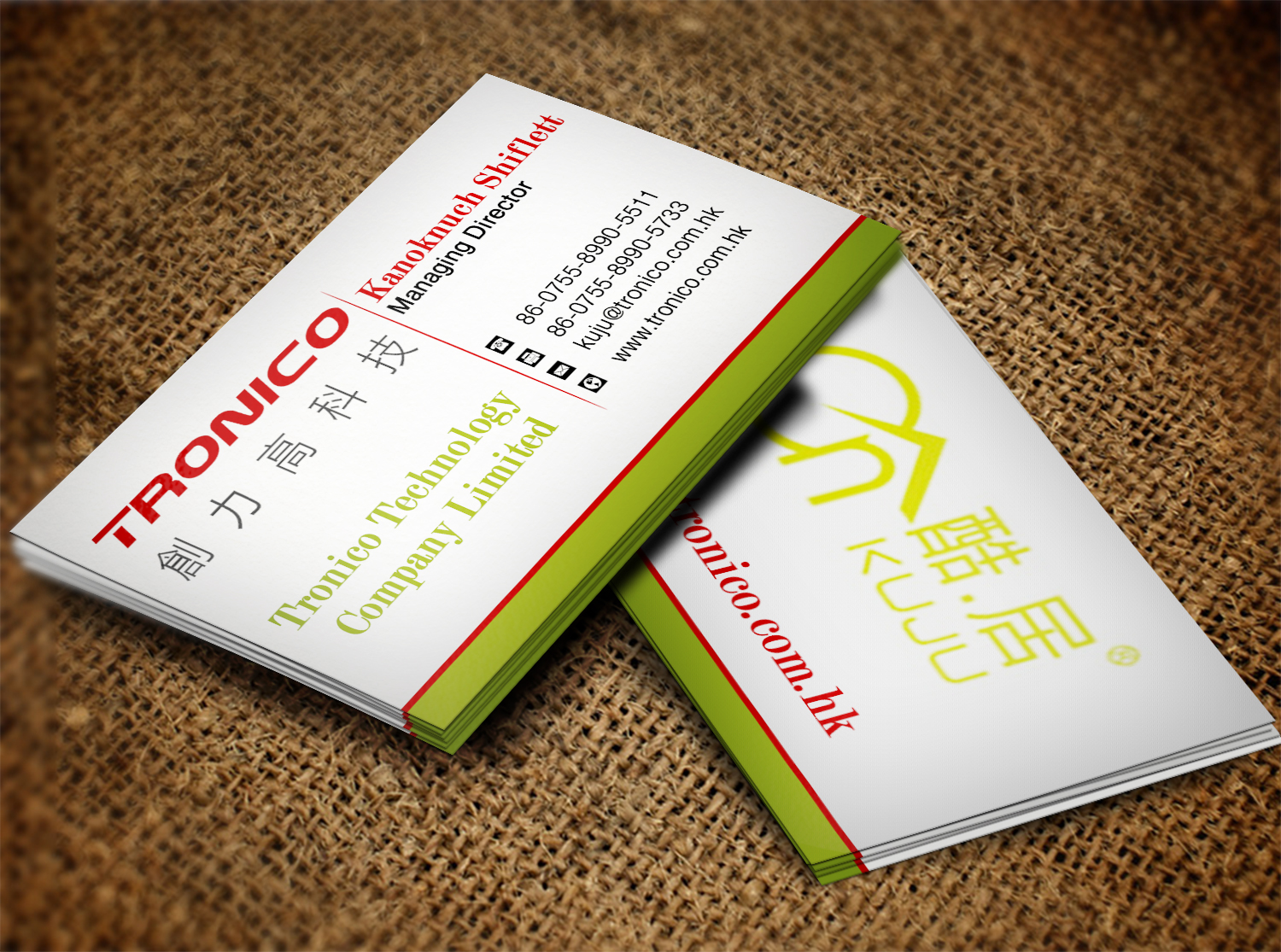 Business Card Design by Lanka Ama for TRONICO TECHNOLOGY COMPANY LIMITED | Design #8524269