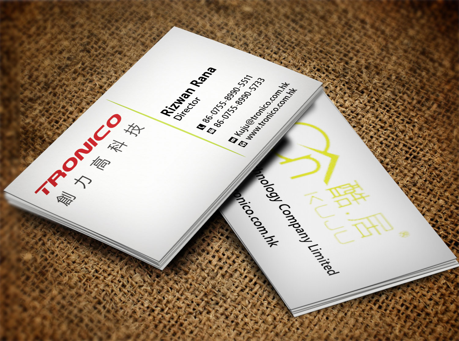 Business Card Design by Lanka Ama for TRONICO TECHNOLOGY COMPANY LIMITED | Design #8524294