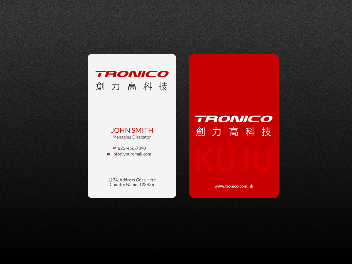 Business Card Design by Creations Box 2015 for TRONICO TECHNOLOGY COMPANY LIMITED | Design #8535064