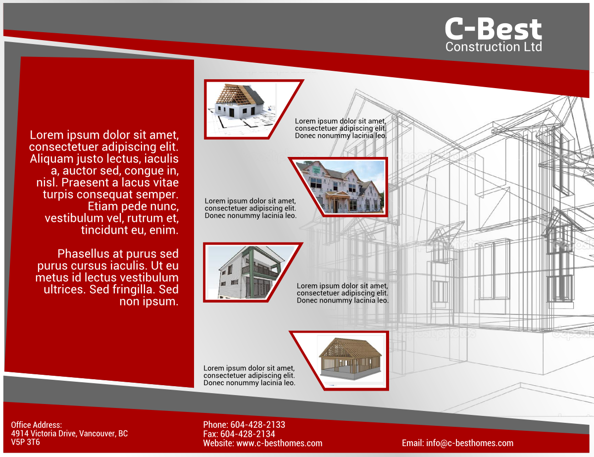 Design de Brochure par Giovanni pour C-Best Construction Ltd | Design #2026893