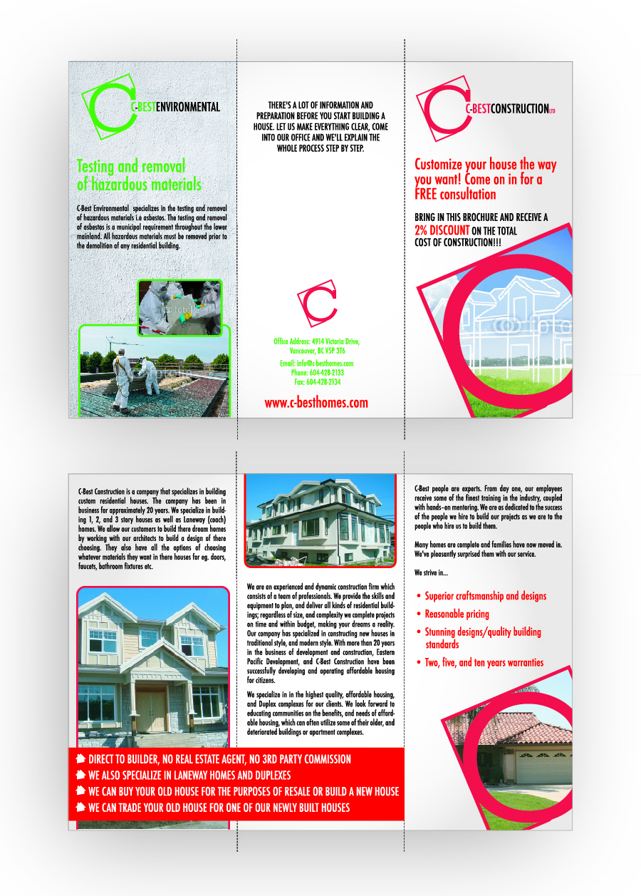 Broschüren-Design von DAStudioDesigns für C-Best Construction Ltd | Design: #2044495
