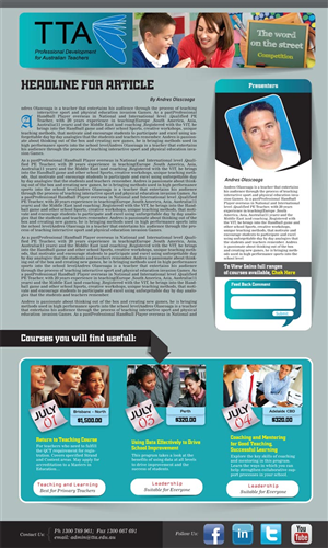 Newsletter-Design von Yogesh Samdarshi für TTA | Design: #2006645