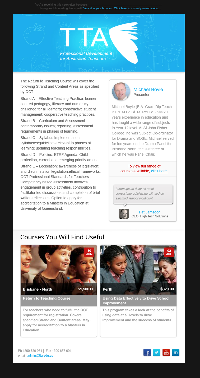Newsletter-Design von nisarzenith für TTA | Design #2015500