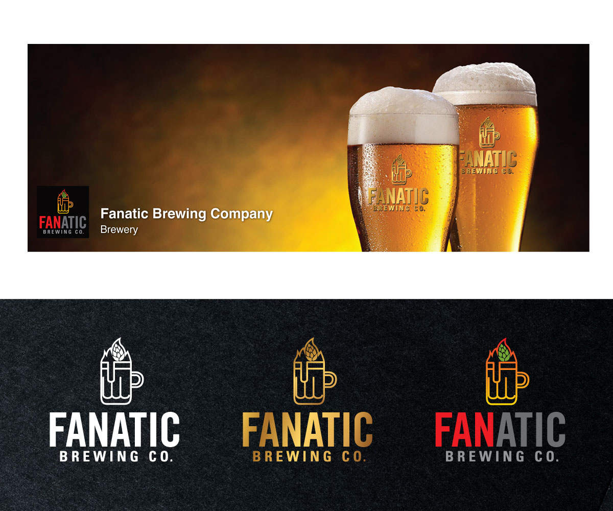 Masculine, Upmarket, Brewery Logo Design for Fanatic by Khoo Design