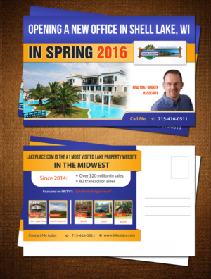 Postcard Design by debdesign for Lakeplace.com | Design: #8531755