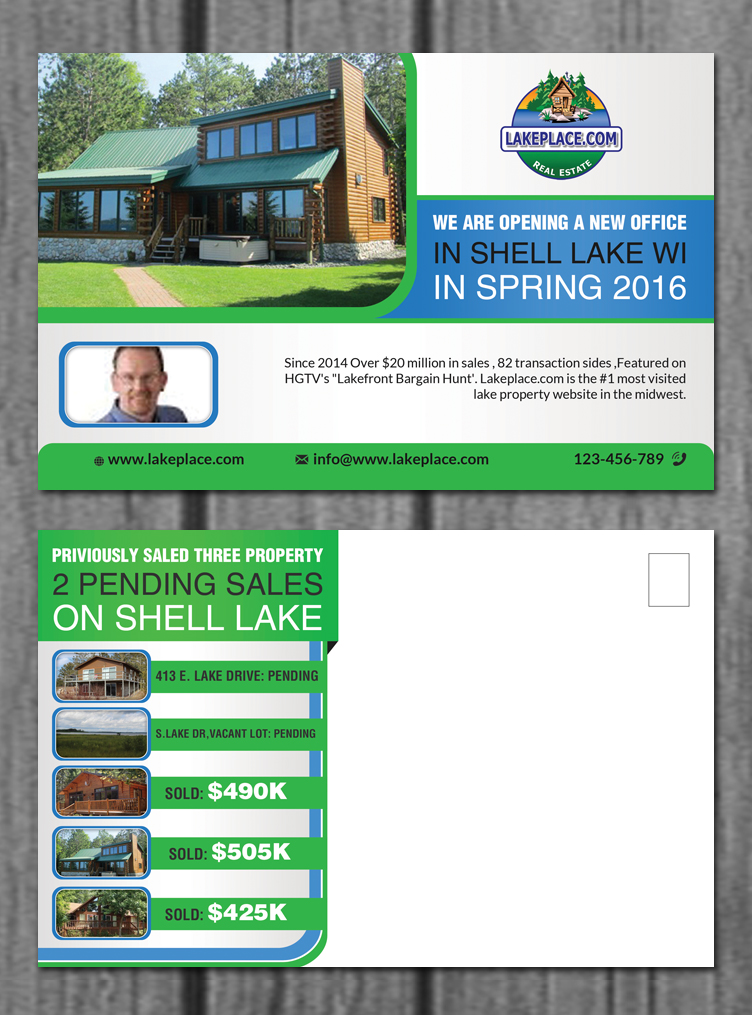 Postcard Design by creative.bugs for Lakeplace.com | Design #8533427