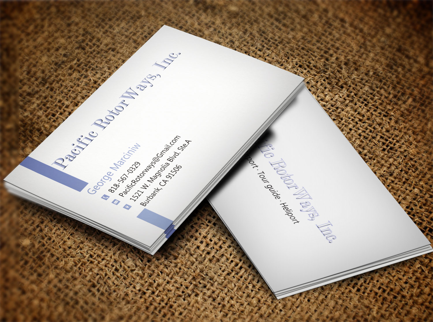 Business Card Design by Lanka Ama for Pacific RotorWays, Inc. | Design #8530090