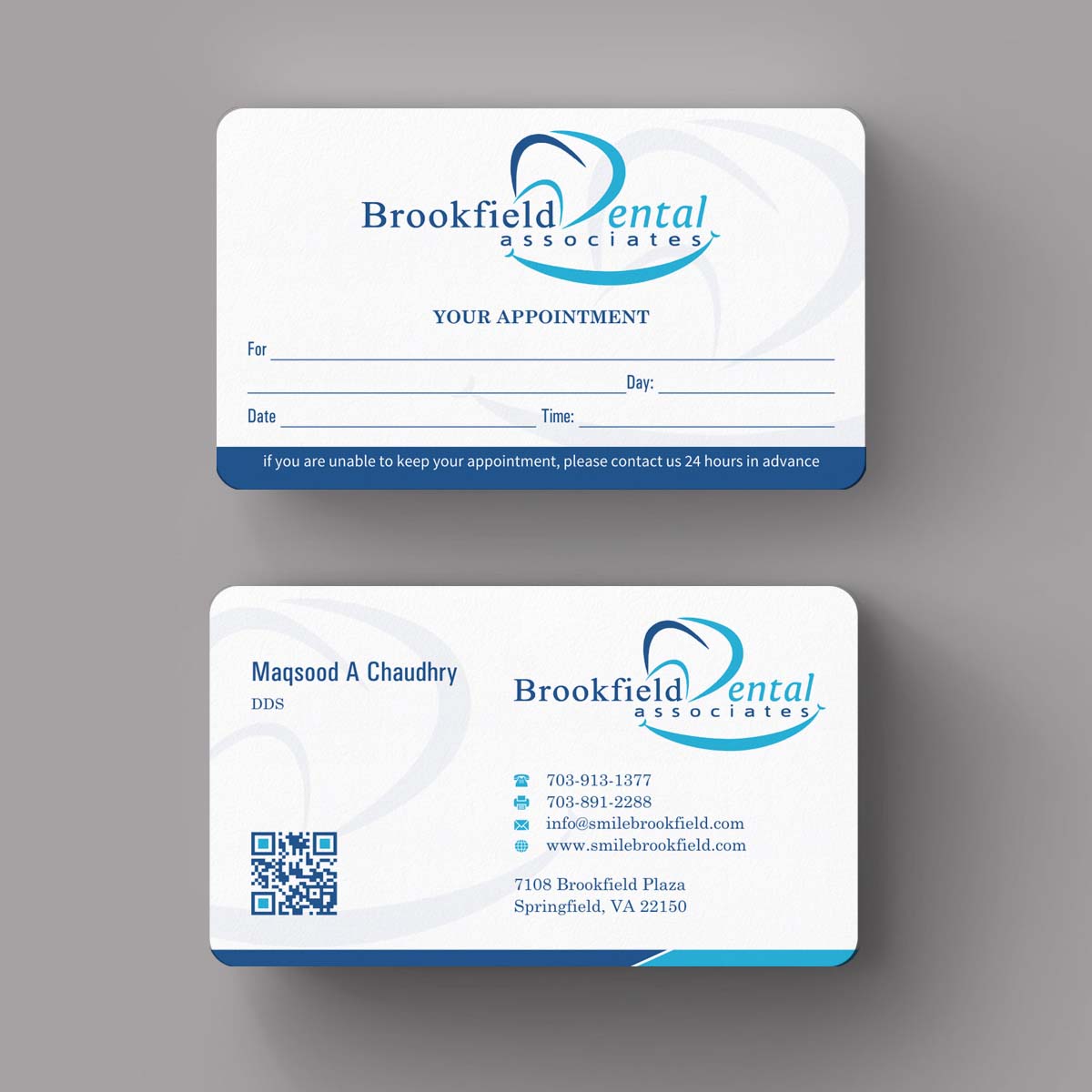 Business Card Design by INDIAN_Ashok for brookfield dental associates | Design #8529746