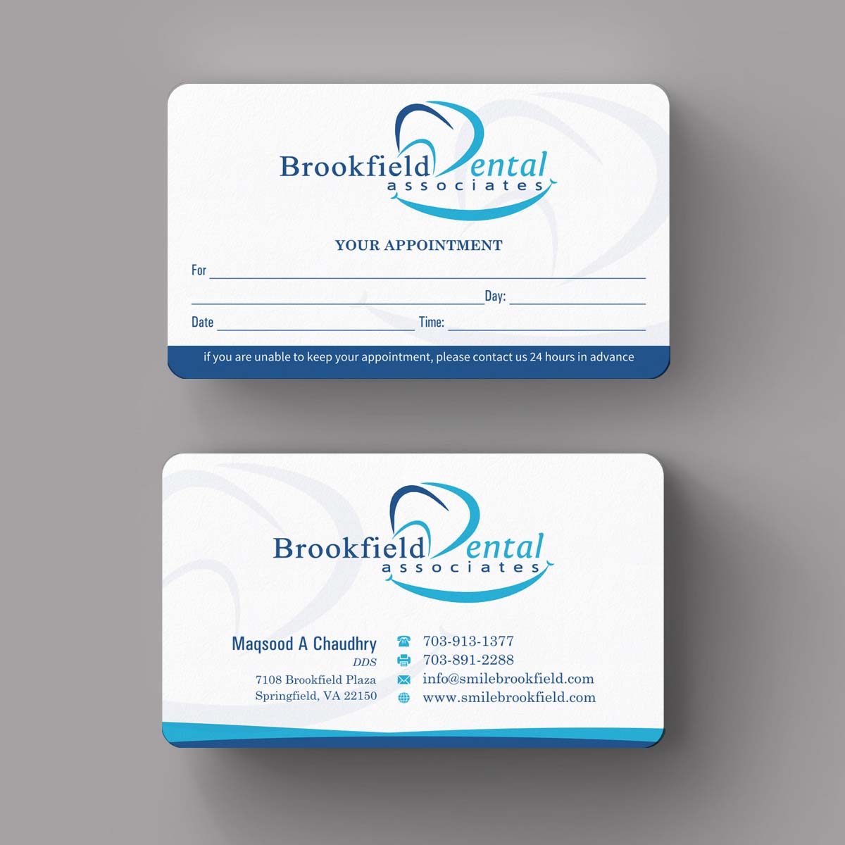 Business Card Design by INDIAN_Ashok for brookfield dental associates | Design #8529747