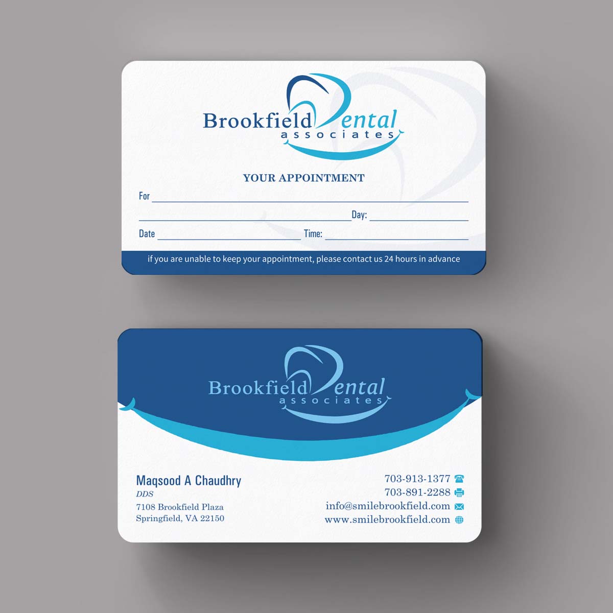 Business Card Design by INDIAN_Ashok for brookfield dental associates | Design #8529749