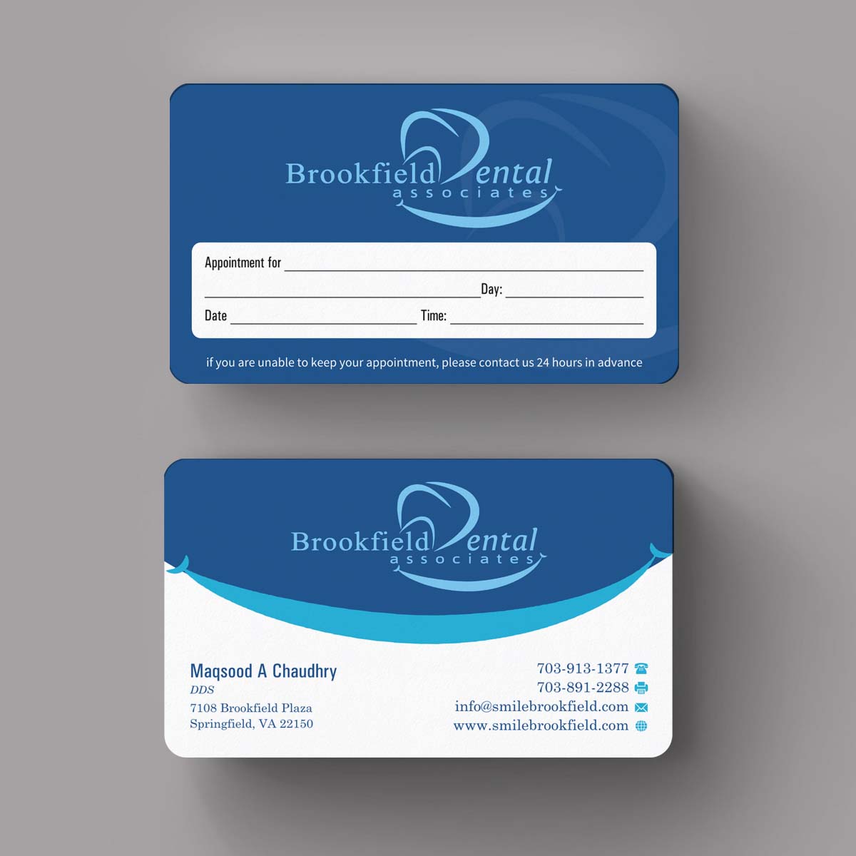 Business Card Design by INDIAN_Ashok for brookfield dental associates | Design #8529750