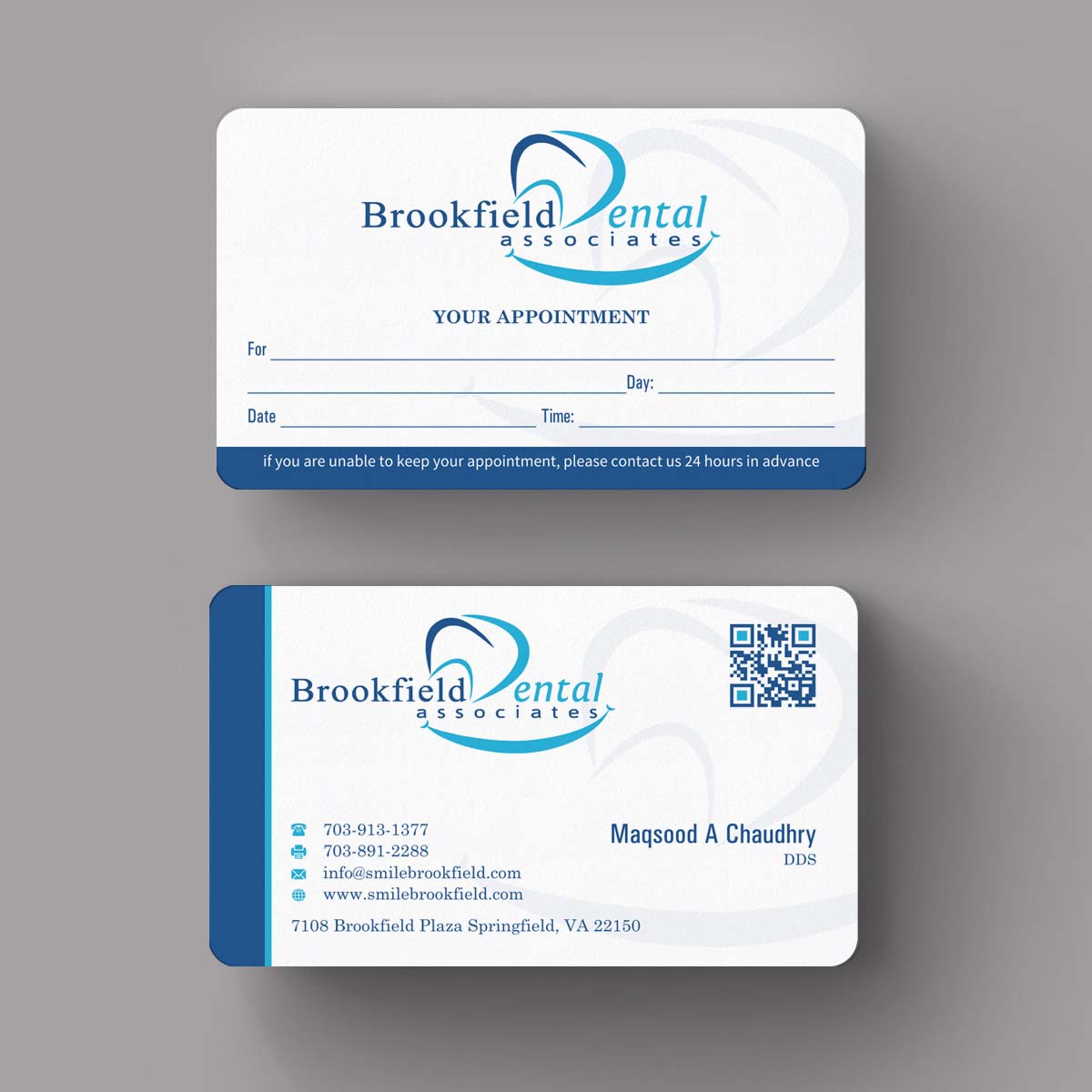 Business Card Design by INDIAN_Ashok for brookfield dental associates | Design #8529754