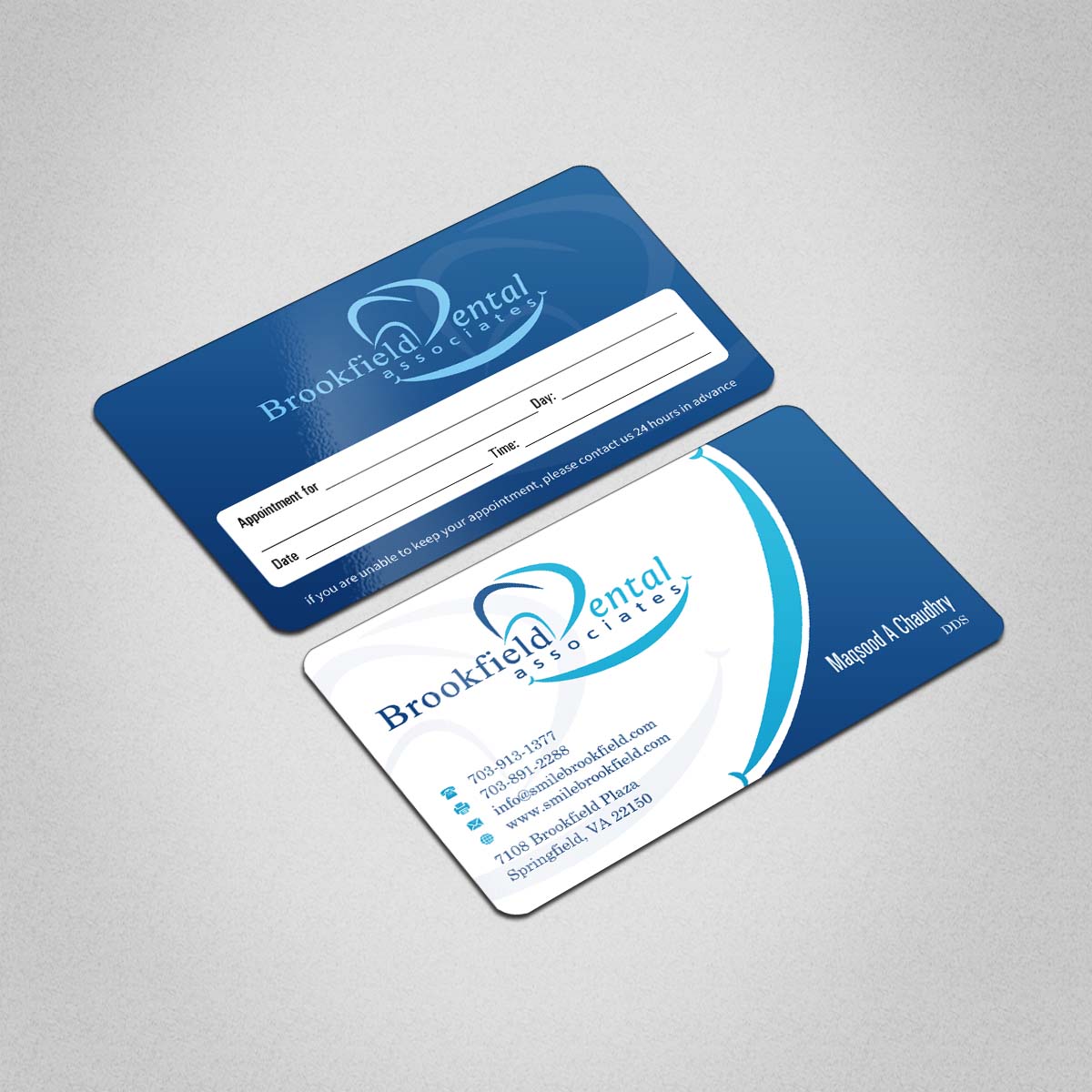 Business Card Design by INDIAN_Ashok for brookfield dental associates | Design #8529765